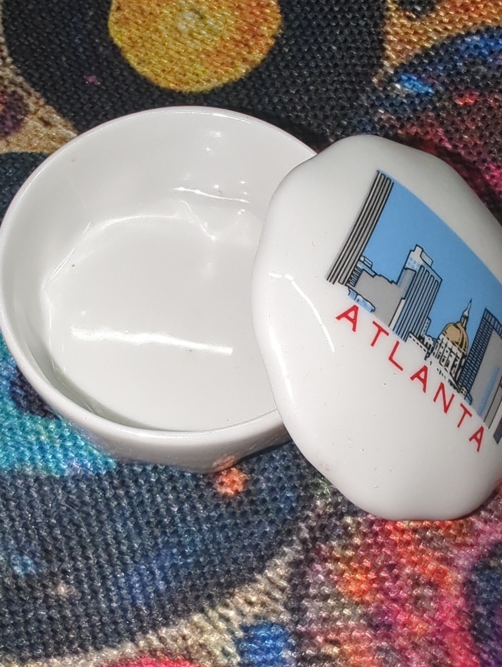Ceramic Atlanta Trinket Box - White